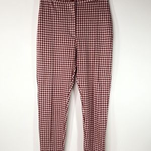 Free People Carnaby High Rise Pants Red White Gingham Women’s 8
